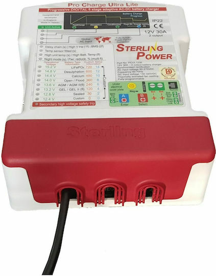 Eval Pro Charge Ultra Lite Batterieladegerät für Boote Ladegerät 30A 12V