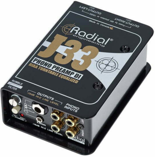 Radial J33 Ενεργό DI Box 2 Καναλιών με Τροφοδοσία Ρεύματος και Phantom Power