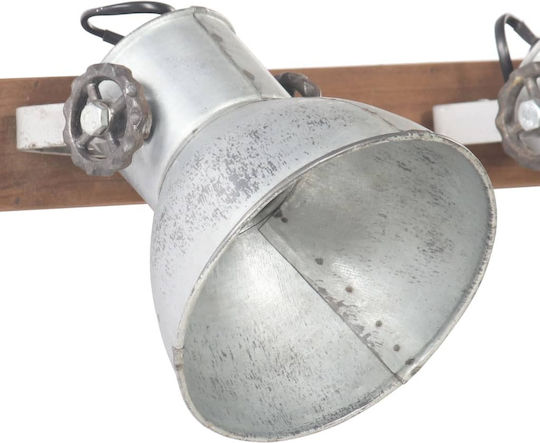 vidaXL Industrial Wall Lamp with E27 Silver Socket 45x25cm