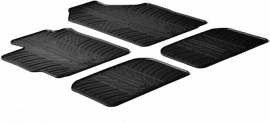 Lampa Set of Front and Rear Mats Tray Type 4pcs from Rubber for Toyota Yaris Black