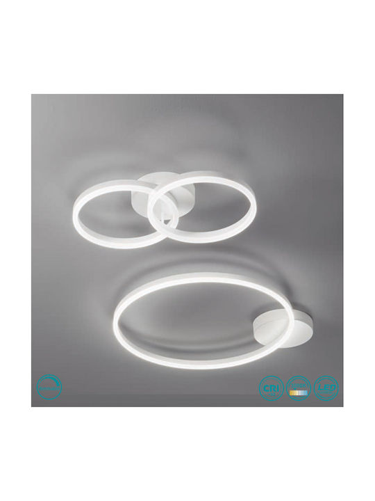 Fabas Luce Giotto Ceiling Mount Light 53cm White with Integrated LED