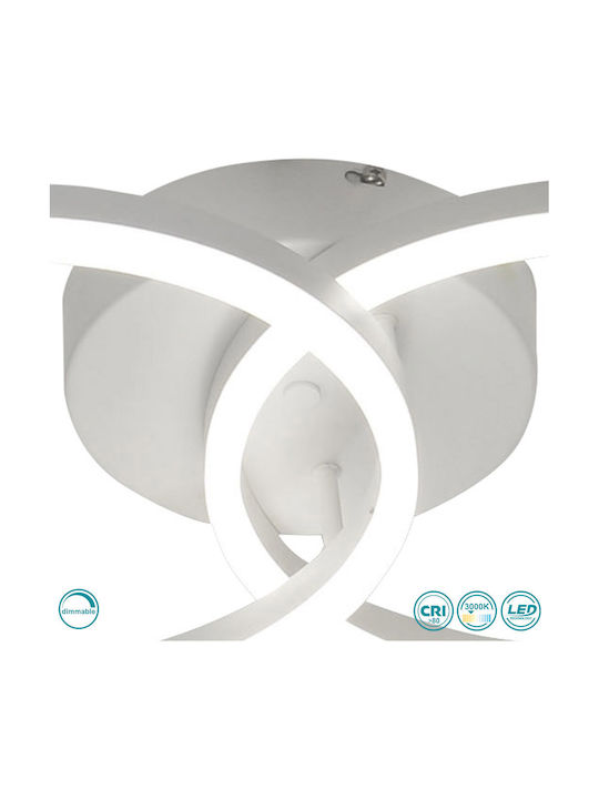 Fabas Luce Giotto Ceiling Mount Light 53cm White with Integrated LED