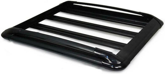 Omtec Aluminum Car Roof Rack Universal 120x110cm Black Aluminum Roof Rack with Bars 120x110 cm
