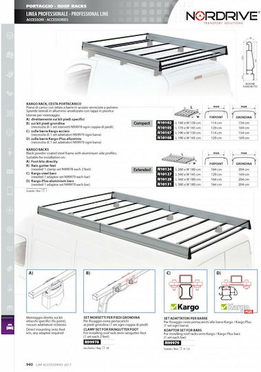 Nordrive Auto-Dachträger Aluminium 340x145cm Universell (Set ohne Beine)