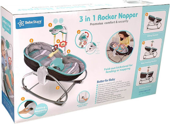 Bebe Stars Elektrisch Baby Relax Snooze mit Musik und Vibration Grey für Kind bis 9kg