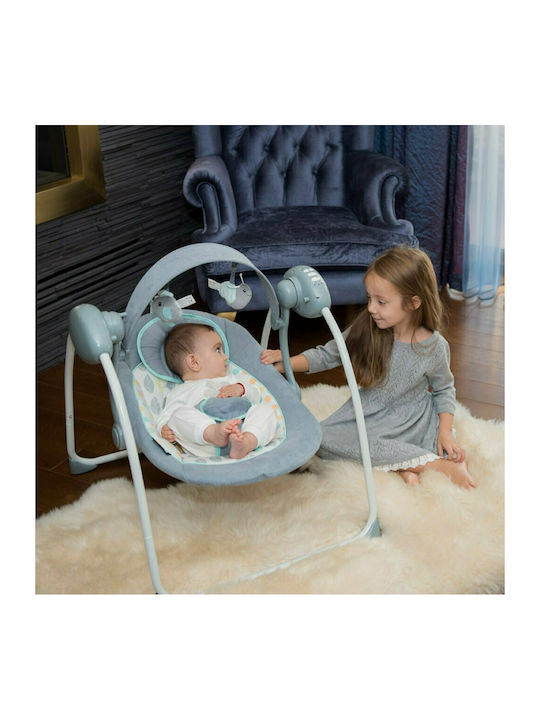 Lorelli Electric Baby Relax Swing Portofino with Music Beige Stars for Child up to 9kg