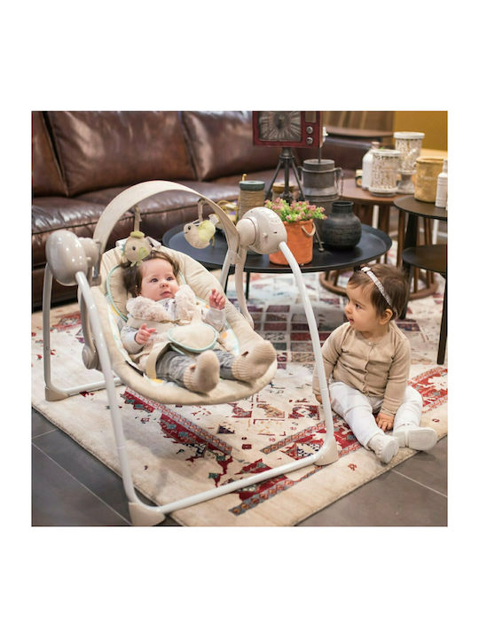 Lorelli Electric Baby Relax Swing Portofino with Music Beige Stars for Child up to 9kg