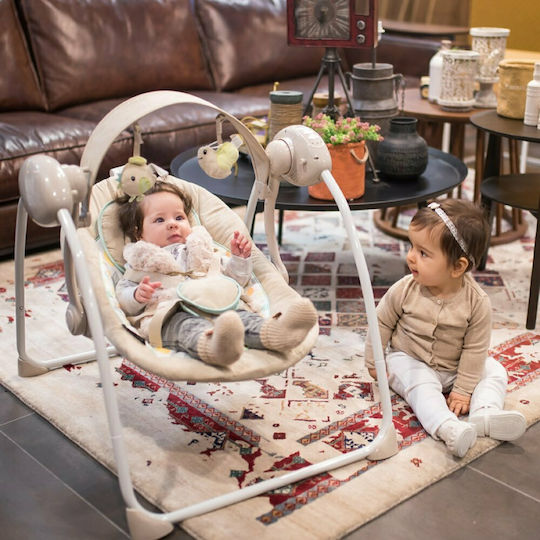 Lorelli Electric Baby Relax Swing Portofino with Music Beige Stars for Child up to 9kg