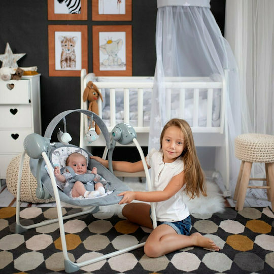 Lorelli Electric Baby Relax Swing Portofino with Music Beige Stars for Child up to 9kg