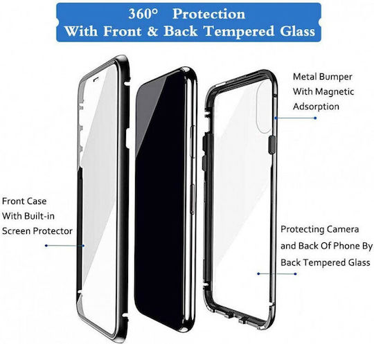 Forcell Magneto 360 Full Cover Plastic Magnetic Negru (Galaxy A50)
