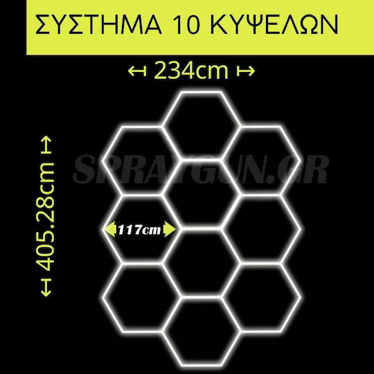 LED Γραμμικό Φωτιστικό Οροφής 320W Ψυχρό Λευκό IP20