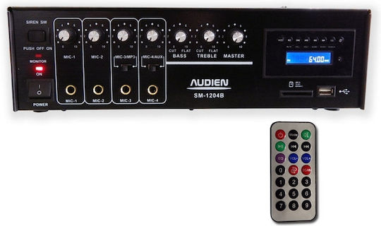 Audien SM-1204Β Integrated Microphone Amplifier 55W/100V USB/FM