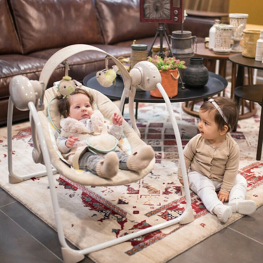 Lorelli Electric Baby Relax Swing Portofino with Music Beige for Child up to 9kg