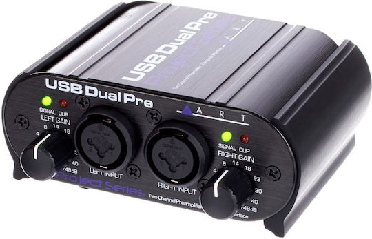 ART Pro Audio Dual Pre Μικροφωνικός Προενισχυτής 2 Καναλιών με Phantom Power & 2 Εισόδους XLR και Σύνδεση USB
