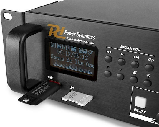 Power Dynamics PDV360MP3 Integrated Microphone Amplifier with 4 Zone 360W/100V 5 Channel 3 / XLR Input USB/FM/Bluetooth