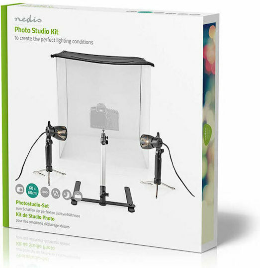 Nedis Photo Box Lighted with Multiple Backrounds 60x60x60cm