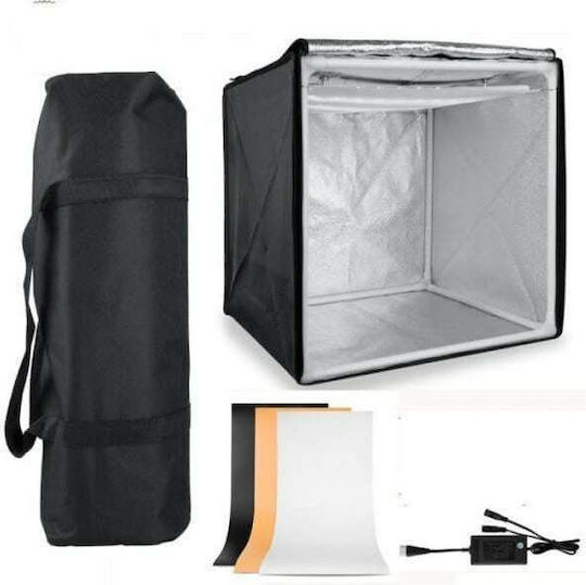 E-Reise Photo Box Photo Studio Box with LED Φωτιζόμενο με Πολλαπλά Backround 60x60x60cm