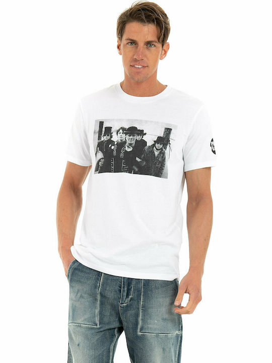 Jack & Jones Ανδρικό T-shirt Total White με Στάμπα