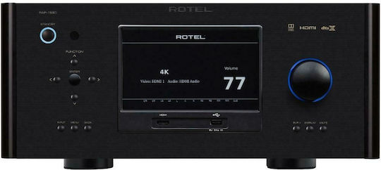 Rotel RAP-1580 Радиоусилвател Home Cinema 4K 7.1 Канала 150W/8Ω с Dolby Atmos Черен