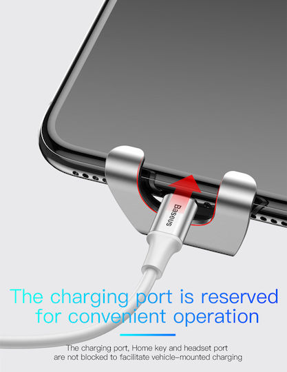 Baseus Glass Surface Gravity Car Mobile Mount with Adjustable Hooks Silver