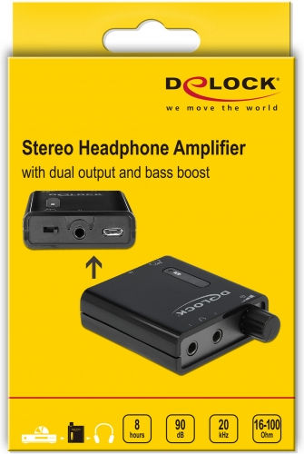 DeLock Portable Stereo 64056 Φορητός Ψηφιακός Ενισχυτής Ακουστικών 2 Καναλιών με USB και Jack 3.5mm
