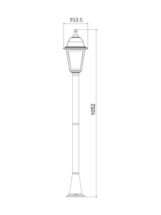 Aca Outdoor Floor Lamp Beitrag IP44 for E27 Bulb Schwarz