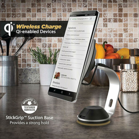 Scosche Βάση Κινητού Αυτοκινήτου MagicMount Pro Charge Qi Wireless Charge με Μαγνήτη και Ασύρματη Φόρτιση Μαύρη
