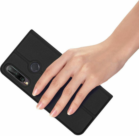 Dux Ducis Skin Pro Buchen Sie Synthetisches Leder Schwarz (Huawei P40 Lite E)