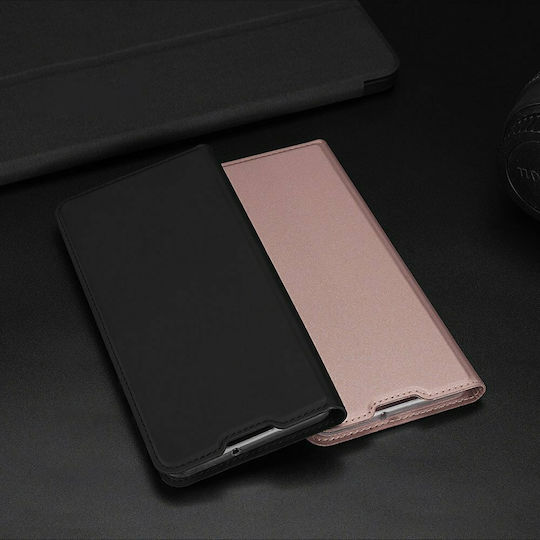 Dux Ducis Skin Pro Buchen Sie Synthetisches Leder Schwarz (Huawei P40 Lite E)