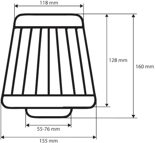 AMiO Luftfilter Trichter Freihand 160x155x118mm Carbon Universell