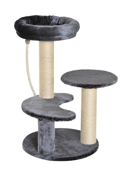 Pawhut Scratching Post Cat Trees Gray 3 levels 40x65x65cm