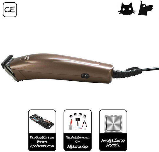 Bimar Hi Pet PTE1 Κουρευτική Μηχανή Σκύλων Ρεύματος από Ανοξείδωτο Ατσάλι Ασημί