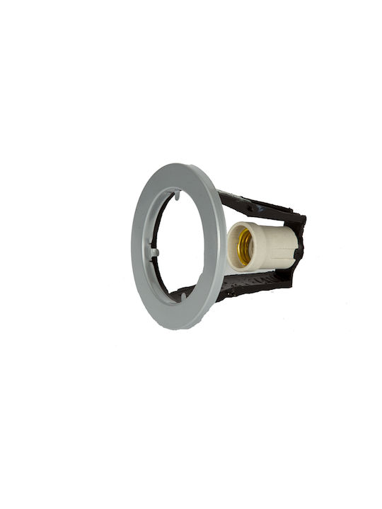 VK Lighting Round Metallic Recessed Spot with Socket E27 R63 Gray 10.5x10.5cm. 1pcs