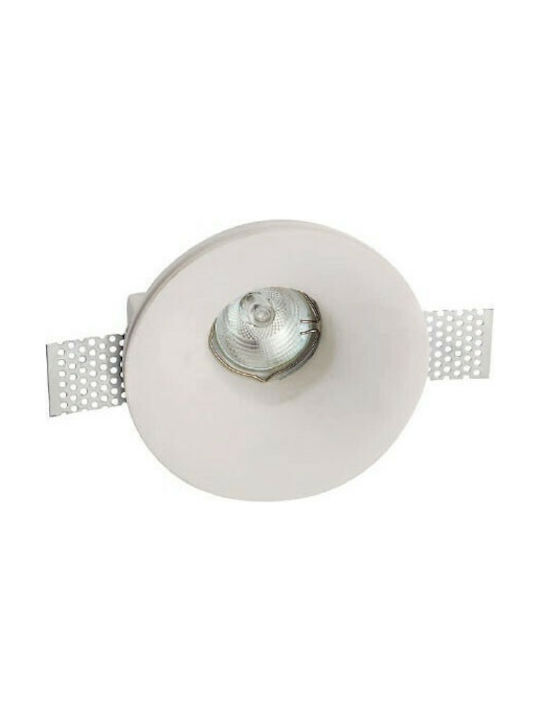 Inlight Round Plaster Recessed Spot with Socket GU10 White 13x13cm. 1pcs