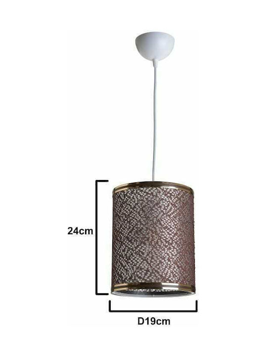Click Pendant Light Brown with Socket E27 19x19x24cm