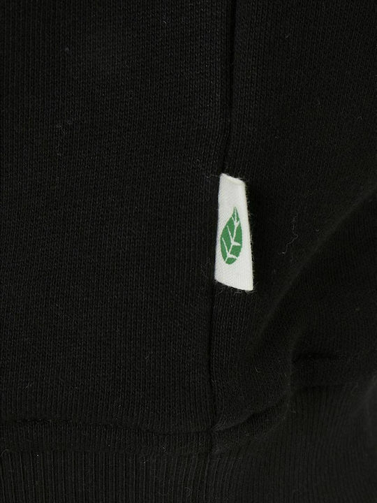 Fleece Kinder-Sweatshirt mit Kapuze Schwarz