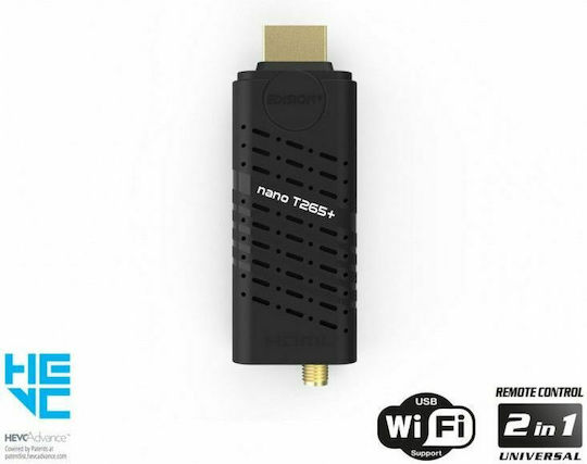 Edision Nano T265+ 01-07-0026 Ψηφιακός Δέκτης Mpeg-4 Full HD (1080p) με Λειτουργία PVR (Εγγραφή σε USB) Σύνδεση HDMI