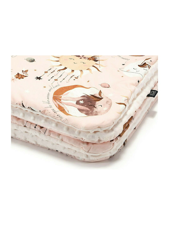 La Millou Blanket Nursery Swaddling Blankets Fly Me To Moon Velvet Nude Ecru 80x100cm.