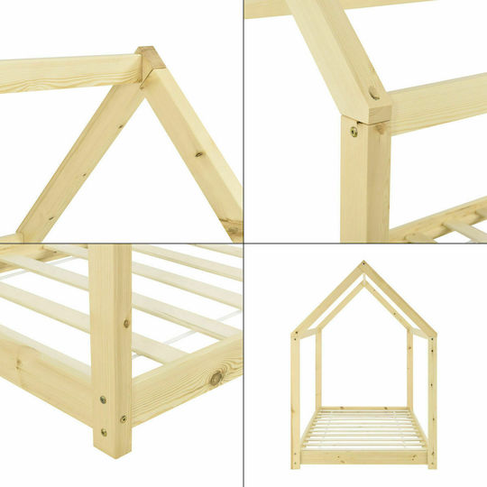 Layla Детско Легло Montessori Единично Бял за Матрак 90x200см