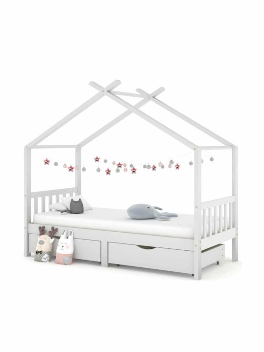 Παιδικό Κρεβάτι Τύπου Montessori Μονό για Στρώμα 90x200cm Λευκό