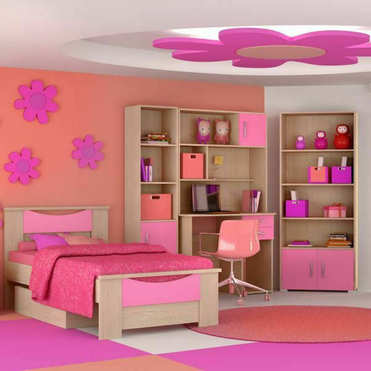 Smile Kids Bed Single Pink for Mattress 90x190cm
