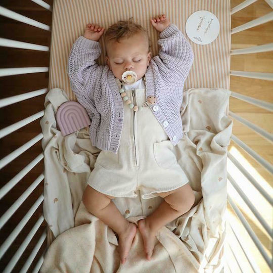Mushie Rainbow Muslin Swaddle Wrap Ecru 120x120cm.
