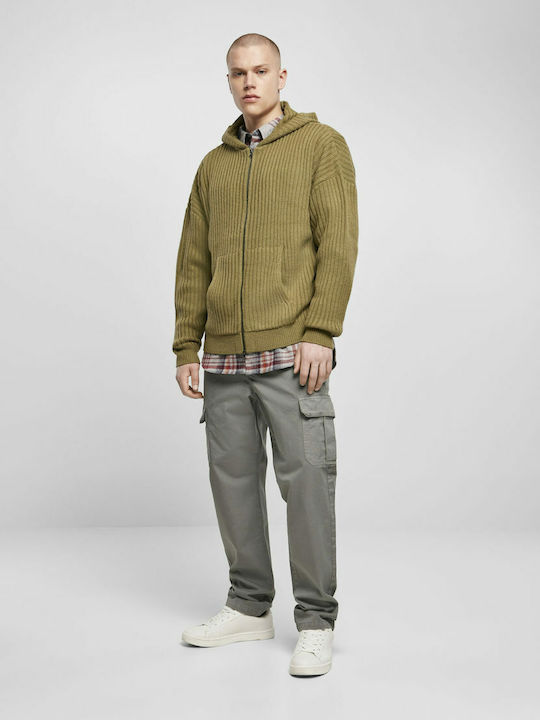 Tiniolive Herren Strickjacke mit Kapuze Khaki