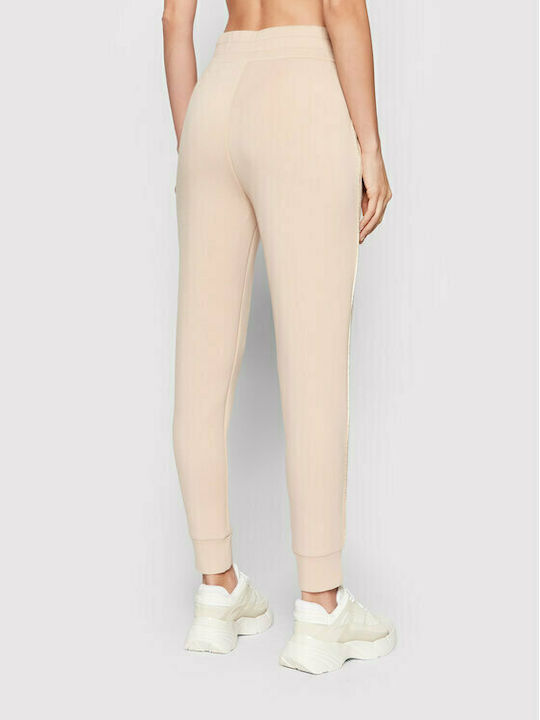 Guess Pantaloni de trening pentru femei cu cauciuc Bej