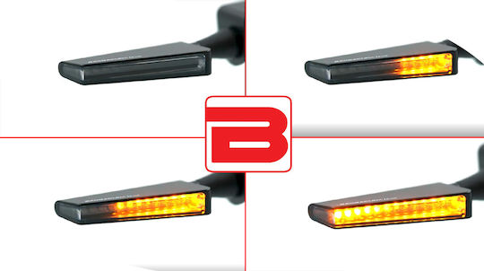 Barracuda Blitzlicht Motorrad Schwarz LED 2Stück