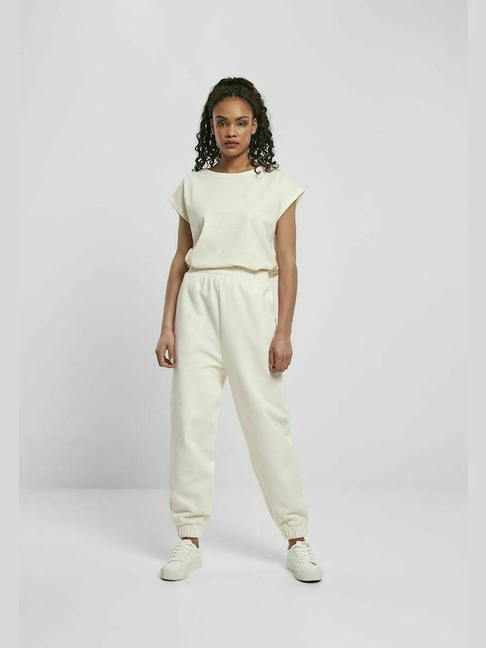 Women's Sweatpants with Jogger Fleece White