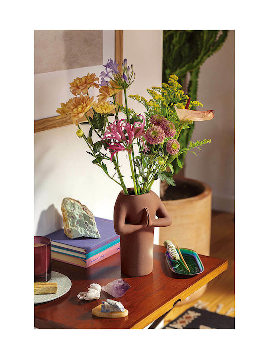 DOIY Decorative Vase Namaste Brown 9.2x9.2x15.5cm
