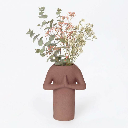 DOIY Vază Ceramică Namaste Maro 9.2x9.2xH15.5cm