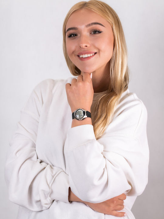 Casio Women's Watch Chronograph with Black Rubber Strap