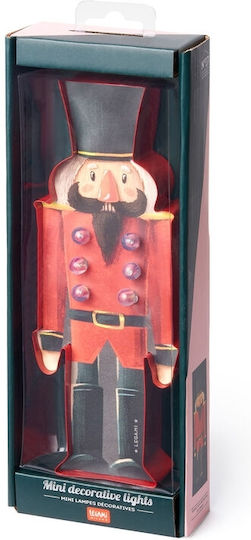 Legami Milano Wooden Illuminated Christmas Nutcracker 21cm Red Battery Powered